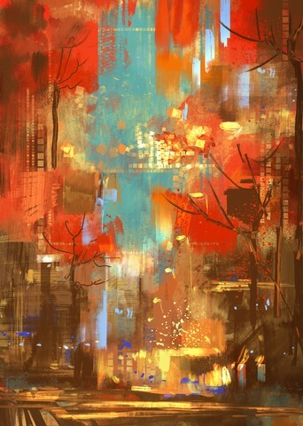 Autumn Abstract Art Digital Painting